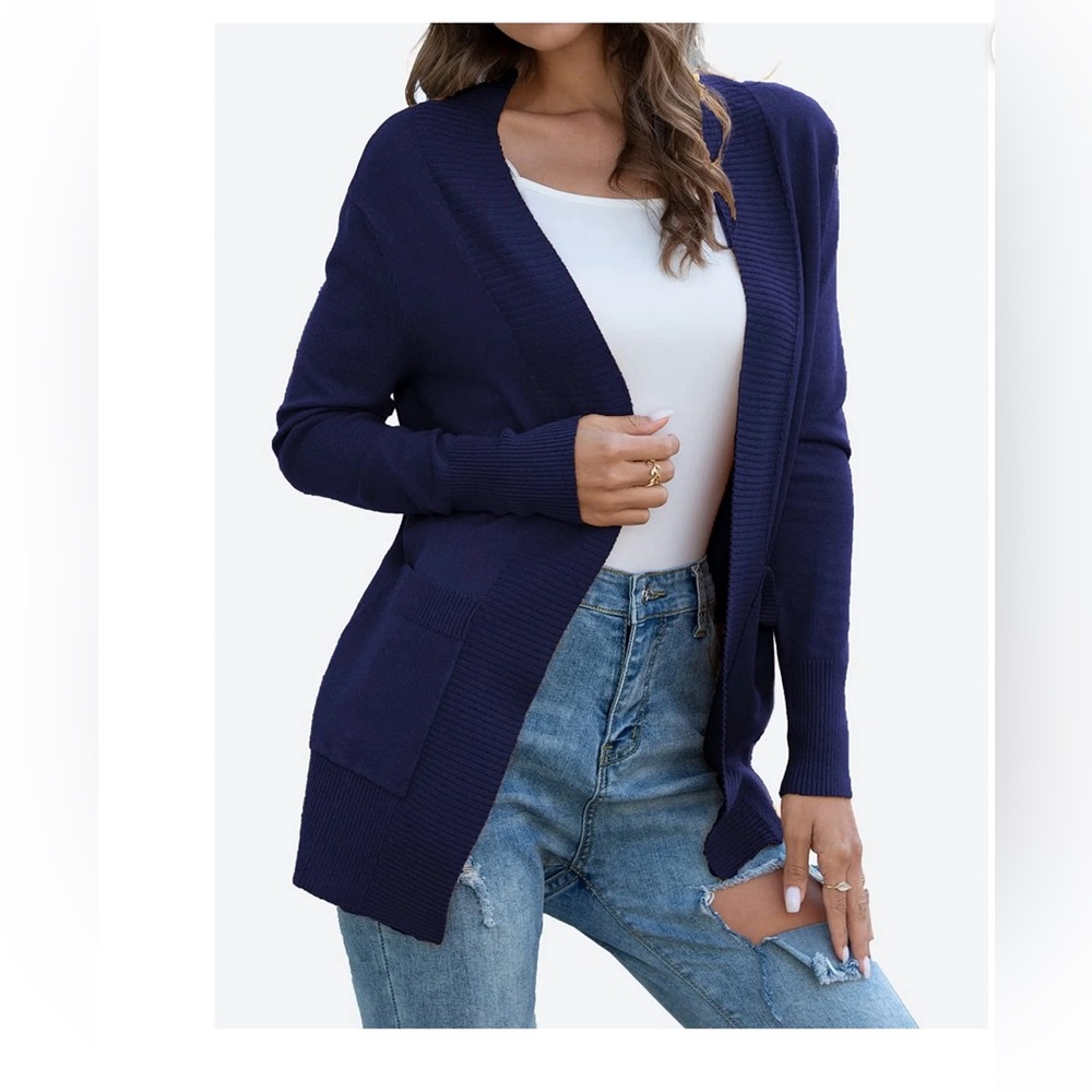 Women's Navy Cardigan Sweater